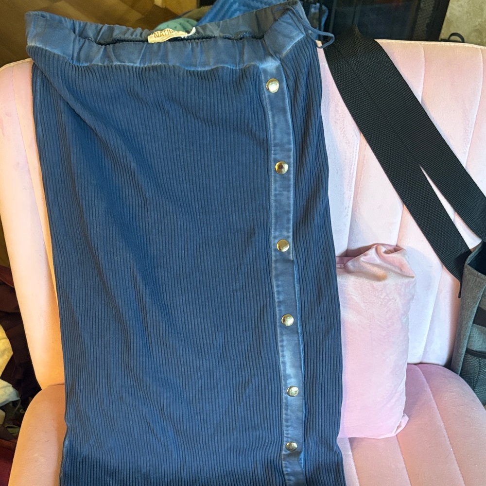 Moschino Navy Skirt with Gold Buttons